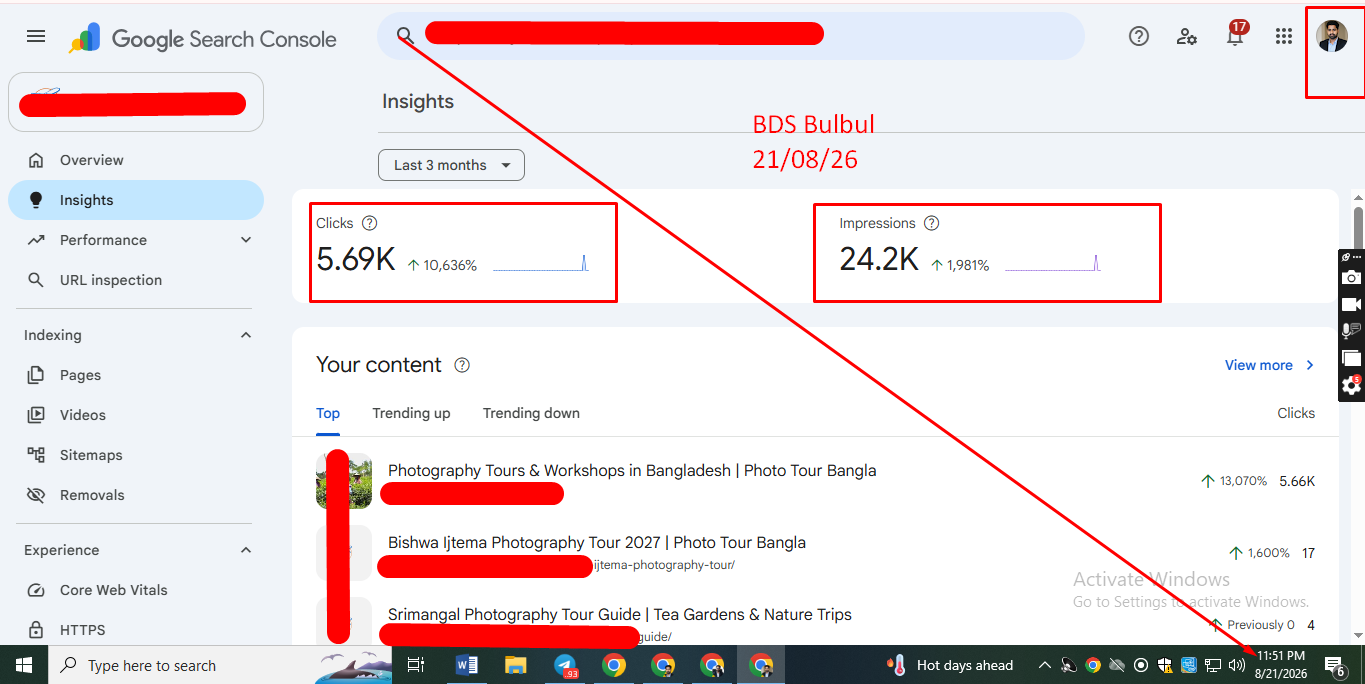 10,000%+ Organic Clicks Growth in GSC